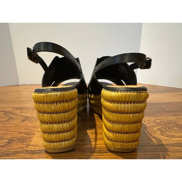 Franco Sarto Women's Tamryn Leather Platform Sandals Black Size 9.5M NWT - Picture 5 of 11